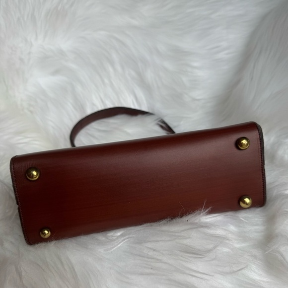 Vintage 60s Etienne Aigner Luxury Handbag - Unique, Rare, Brown Handmade Leather - Picture 4 of 8